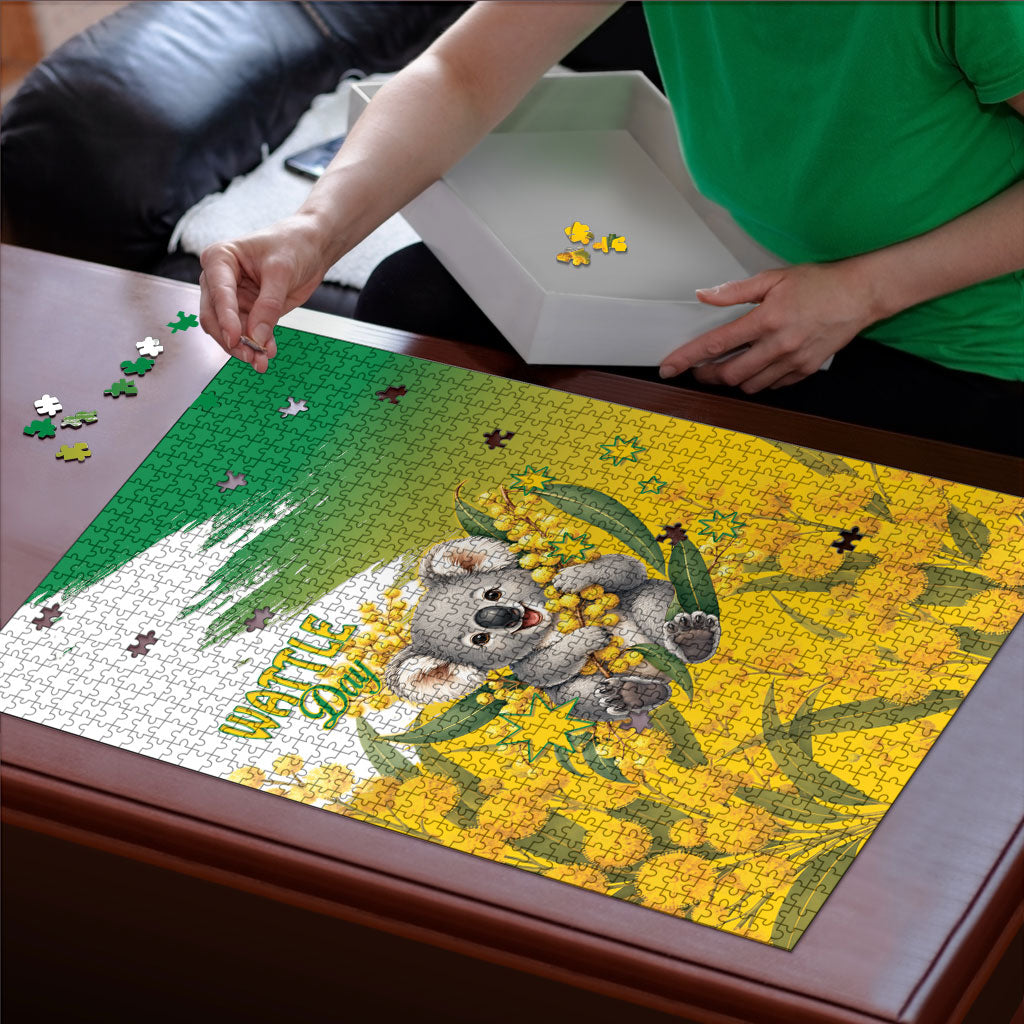 Australia Wattle Day Puzzle Acacia Pycnantha Cute Koala