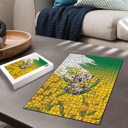 Australia Wattle Day Puzzle Acacia Pycnantha Cute Koala