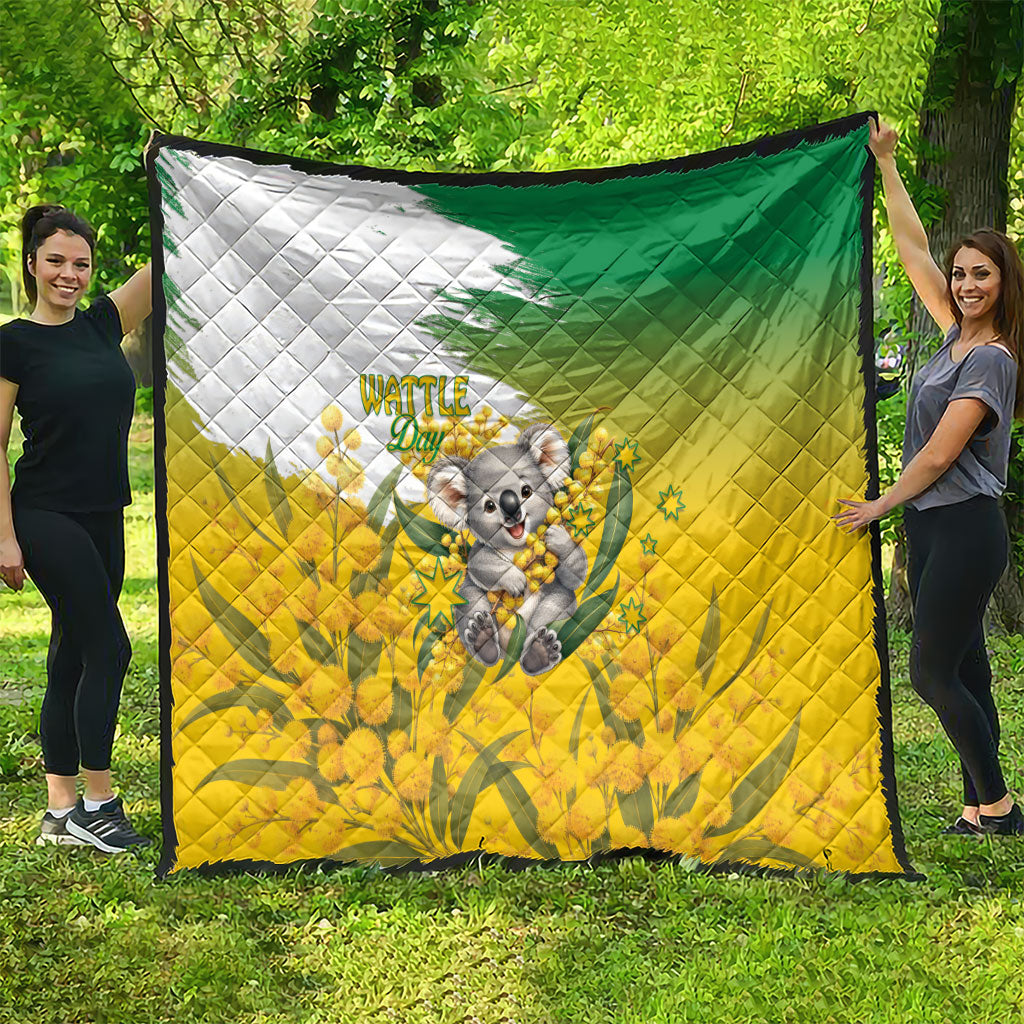 Australia Wattle Day Quilt Acacia Pycnantha Cute Koala