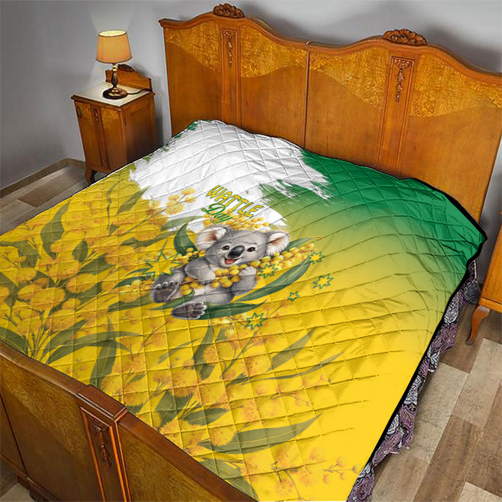 Australia Wattle Day Quilt Acacia Pycnantha Cute Koala