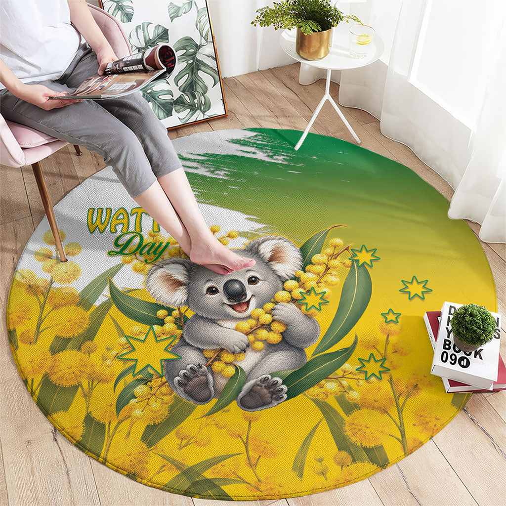 Australia Wattle Day Round Carpet Acacia Pycnantha Cute Koala