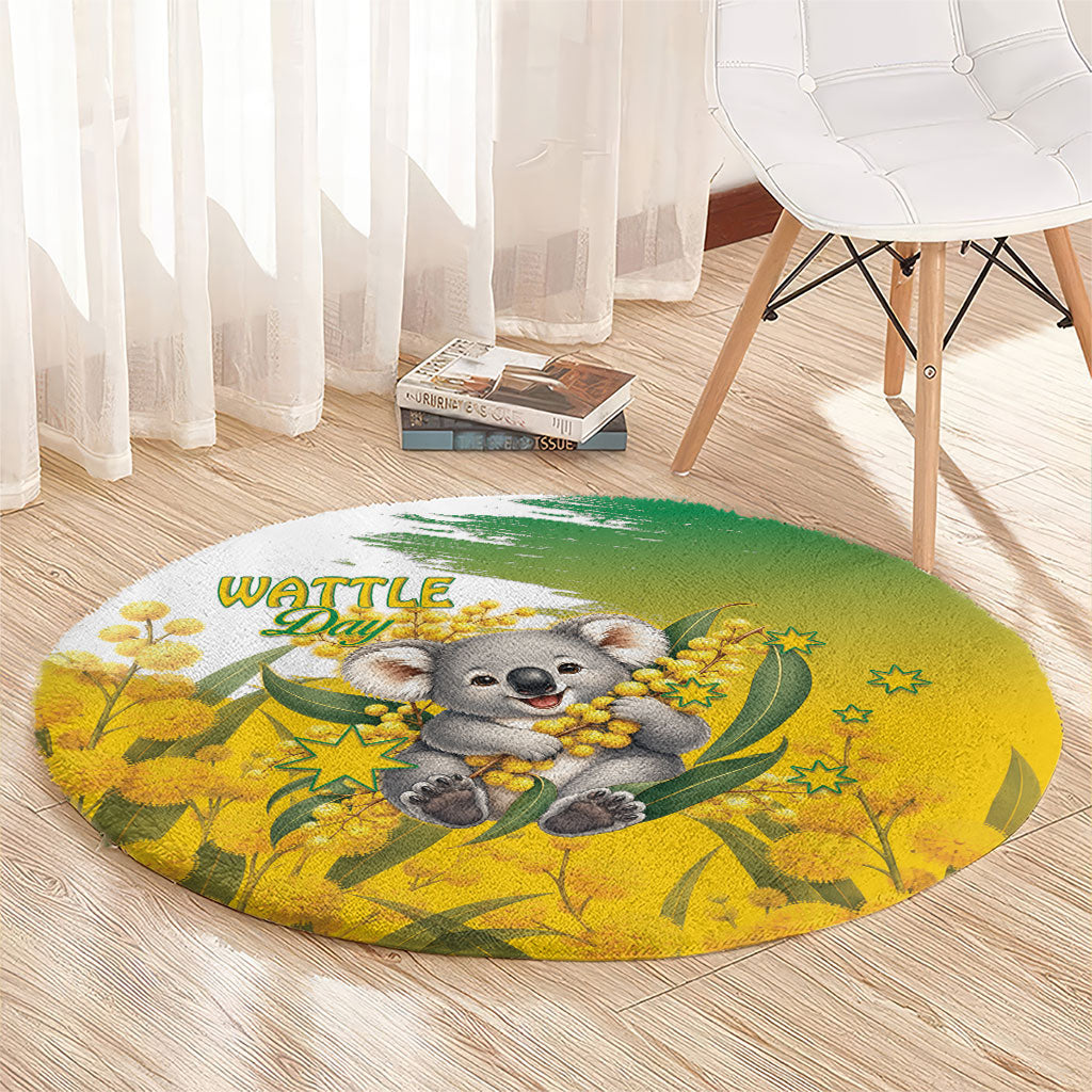 Australia Wattle Day Round Carpet Acacia Pycnantha Cute Koala