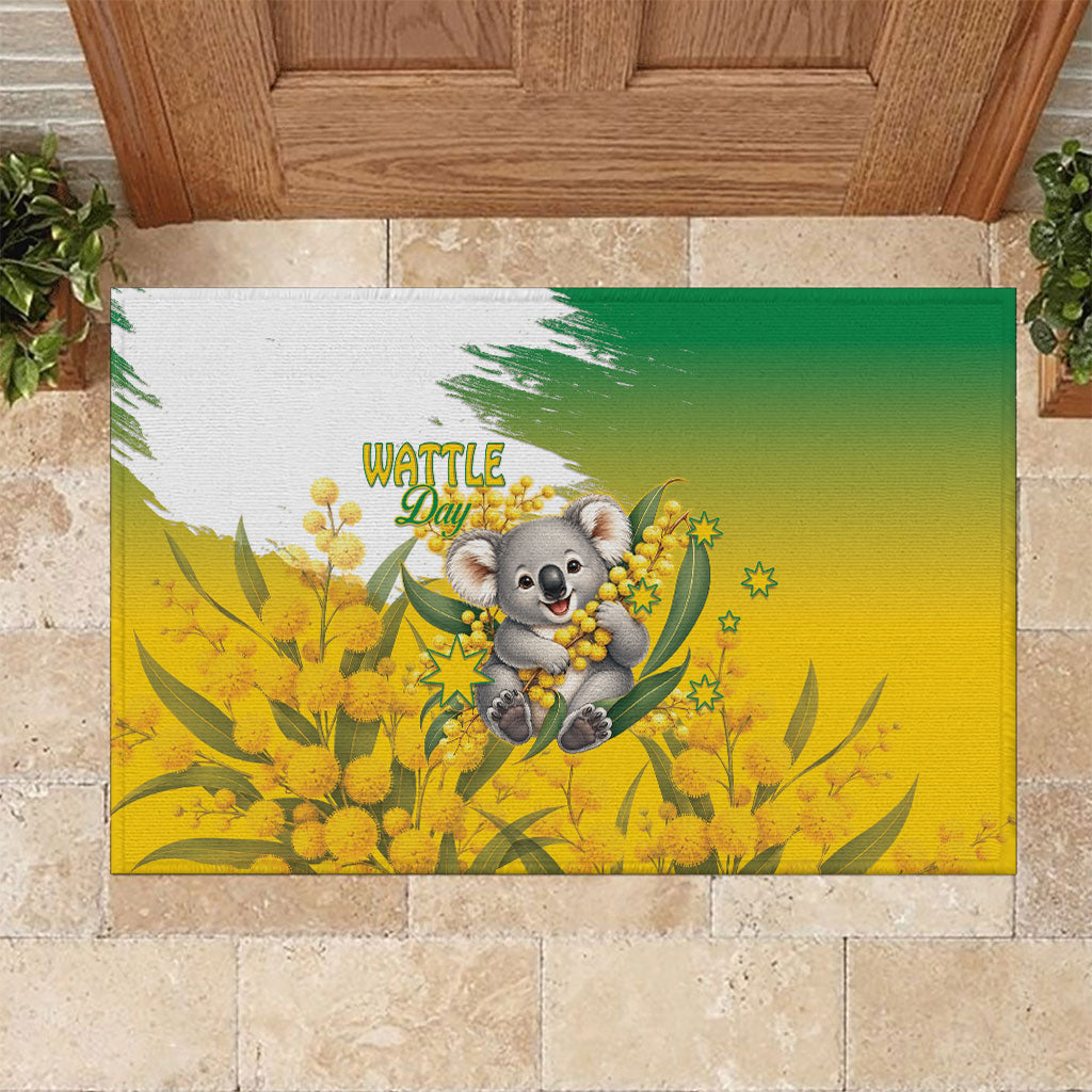 Australia Wattle Day Rubber Doormat Acacia Pycnantha Cute Koala
