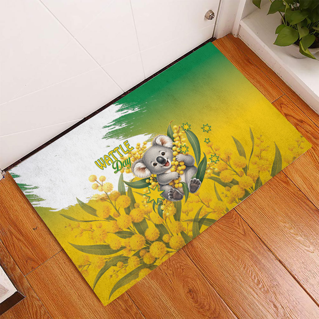 Australia Wattle Day Rubber Doormat Acacia Pycnantha Cute Koala