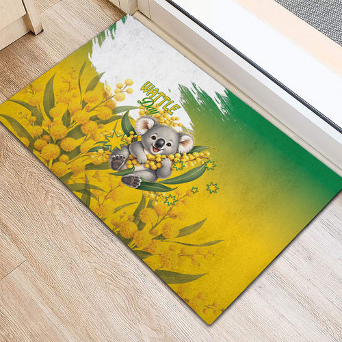Australia Wattle Day Rubber Doormat Acacia Pycnantha Cute Koala