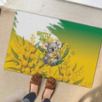 Australia Wattle Day Rubber Doormat Acacia Pycnantha Cute Koala