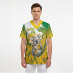 Australia Wattle Day Personalised Scrub Top Acacia Pycnantha Cute Koala