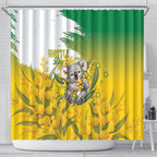 Australia Wattle Day Shower Curtain Acacia Pycnantha Cute Koala