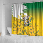 Australia Wattle Day Shower Curtain Acacia Pycnantha Cute Koala