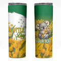 Australia Wattle Day Personalised Skinny Tumbler Acacia Pycnantha Cute Koala