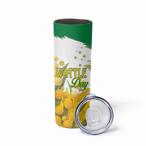 Australia Wattle Day Personalised Skinny Tumbler Acacia Pycnantha Cute Koala