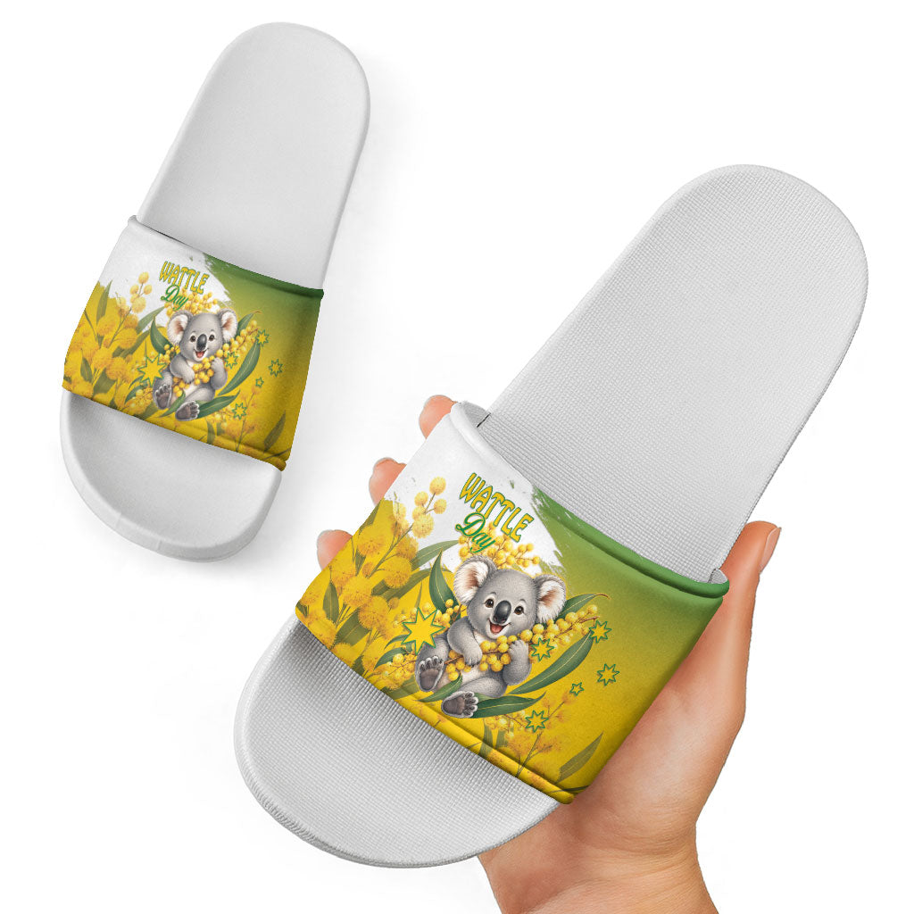 Australia Wattle Day Slide Sandals Acacia Pycnantha Cute Koala