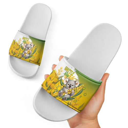 Australia Wattle Day Slide Sandals Acacia Pycnantha Cute Koala