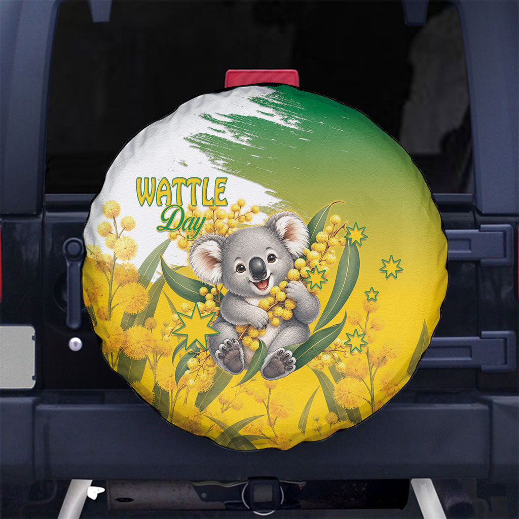 Australia Wattle Day Spare Tire Cover Acacia Pycnantha Cute Koala