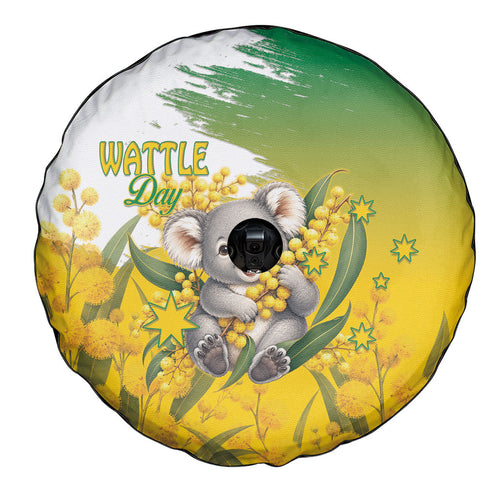 Australia Wattle Day Spare Tire Cover Acacia Pycnantha Cute Koala