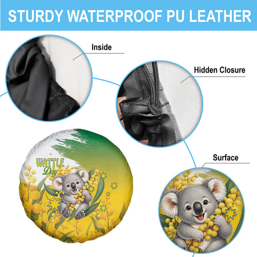 Australia Wattle Day Spare Tire Cover Acacia Pycnantha Cute Koala
