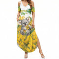 Australia Wattle Day Personalised Summer Maxi Dress Acacia Pycnantha Cute Koala