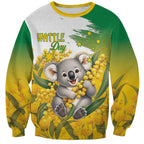 Australia Wattle Day Personalised Sweatshirt Acacia Pycnantha Cute Koala