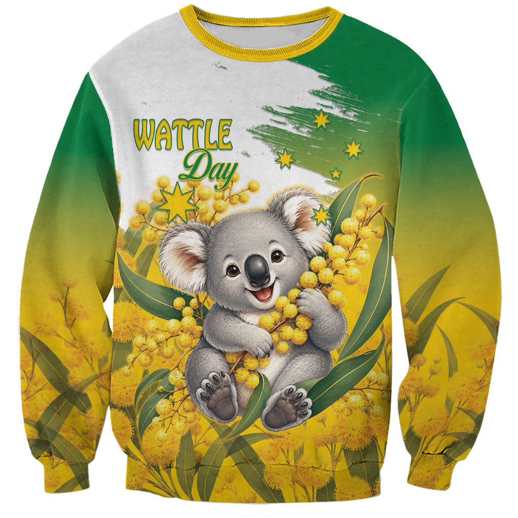 Australia Wattle Day Personalised Sweatshirt Acacia Pycnantha Cute Koala