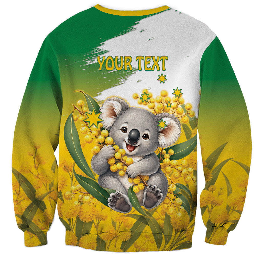 Australia Wattle Day Personalised Sweatshirt Acacia Pycnantha Cute Koala