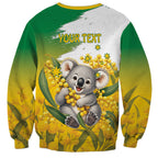 Australia Wattle Day Personalised Sweatshirt Acacia Pycnantha Cute Koala