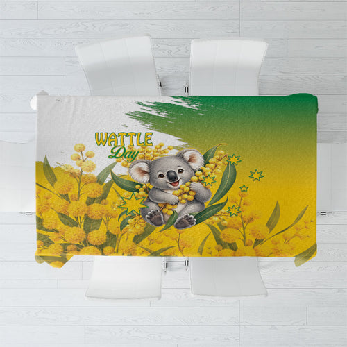Australia Wattle Day Tablecloth Acacia Pycnantha Cute Koala