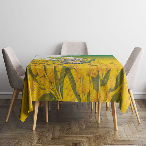 Australia Wattle Day Tablecloth Acacia Pycnantha Cute Koala