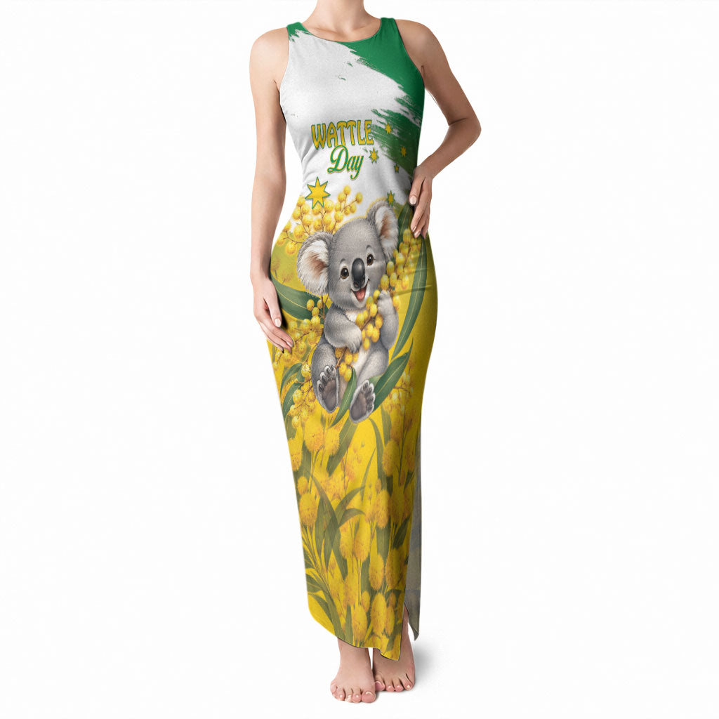 Australia Wattle Day Personalised Tank Maxi Dress Acacia Pycnantha Cute Koala