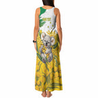 Australia Wattle Day Personalised Tank Maxi Dress Acacia Pycnantha Cute Koala