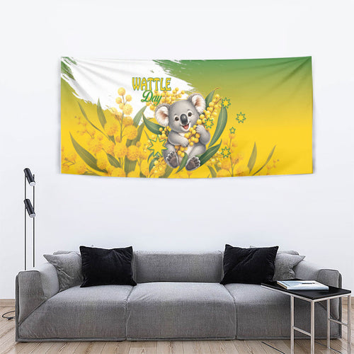 Australia Wattle Day Tapestry Acacia Pycnantha Cute Koala