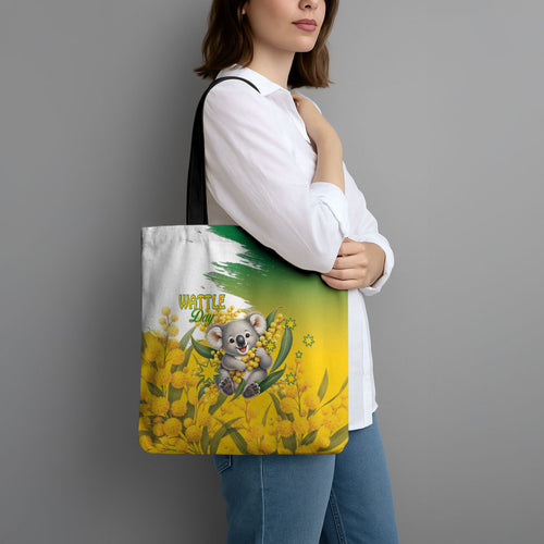 Australia Wattle Day Tote Bag Acacia Pycnantha Cute Koala