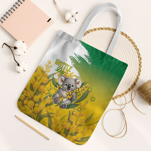 Australia Wattle Day Tote Bag Acacia Pycnantha Cute Koala