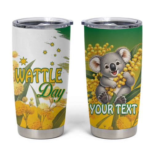 Australia Wattle Day Personalised Tumbler Cup Acacia Pycnantha Cute Koala