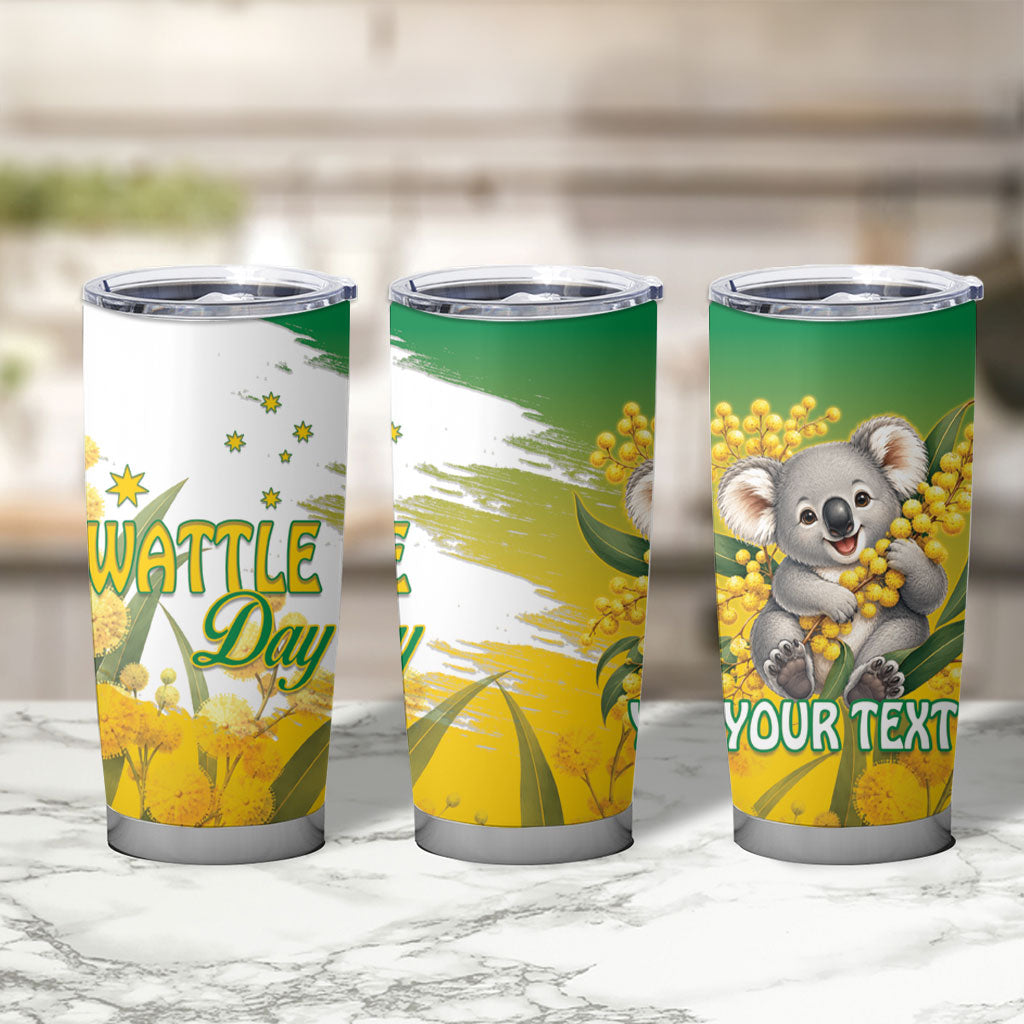 Australia Wattle Day Personalised Tumbler Cup Acacia Pycnantha Cute Koala