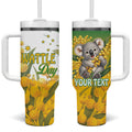 Australia Wattle Day Personalised Tumbler With Handle Acacia Pycnantha Cute Koala