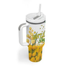 Australia Wattle Day Personalised Tumbler With Handle Acacia Pycnantha Cute Koala
