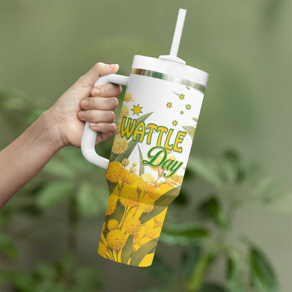 Australia Wattle Day Personalised Tumbler With Handle Acacia Pycnantha Cute Koala