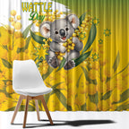 Australia Wattle Day Window Curtain Acacia Pycnantha Cute Koala