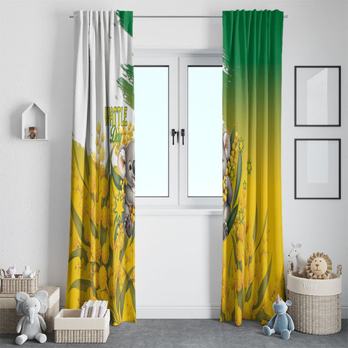 Australia Wattle Day Window Curtain Acacia Pycnantha Cute Koala
