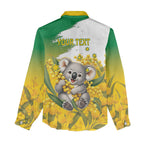 Australia Wattle Day Personalised Women Casual Shirt Acacia Pycnantha Cute Koala