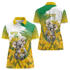 Australia Wattle Day Personalised Women Polo Shirt Acacia Pycnantha Cute Koala