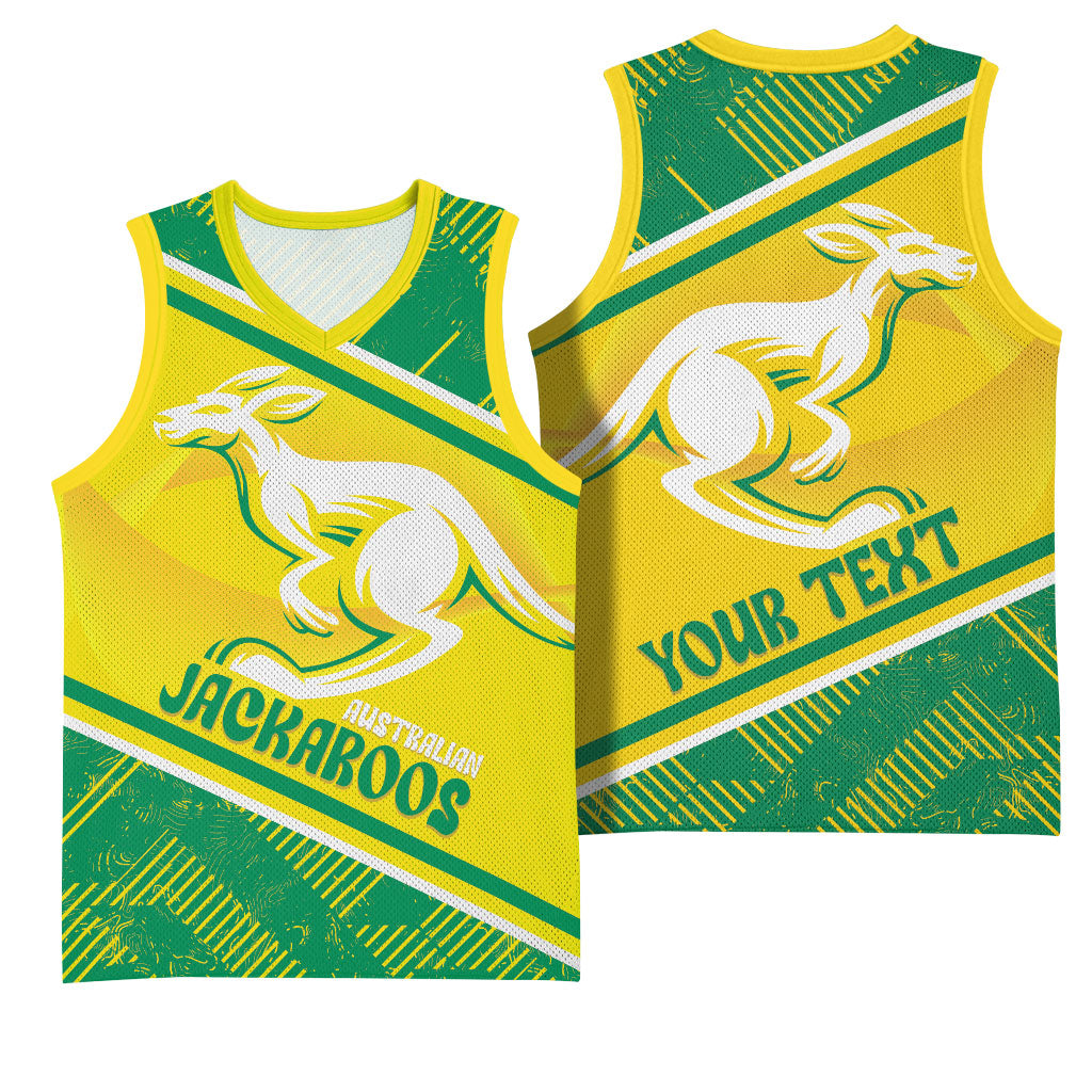 Personalised Jackaroos Bowls Australia Basketball Jersey National Color Sporty Style