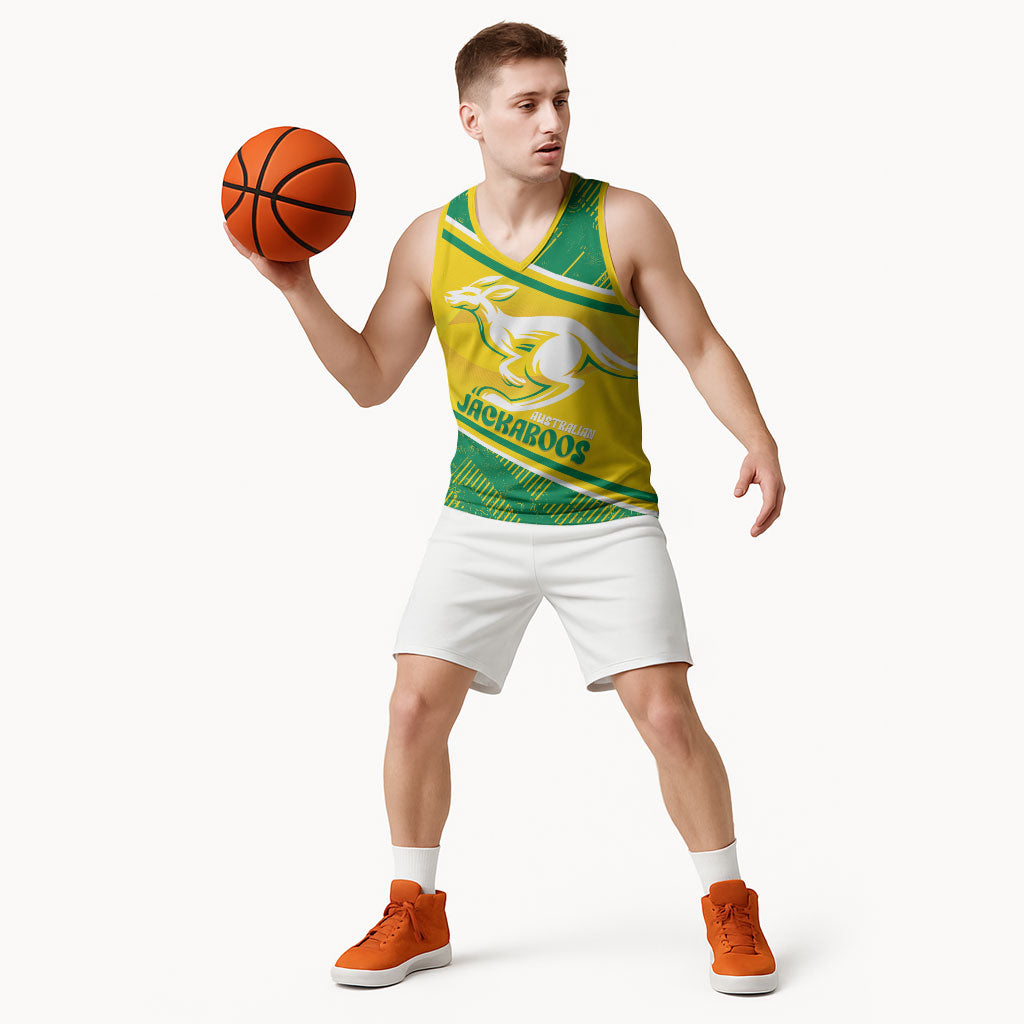 Personalised Jackaroos Bowls Australia Basketball Jersey National Color Sporty Style