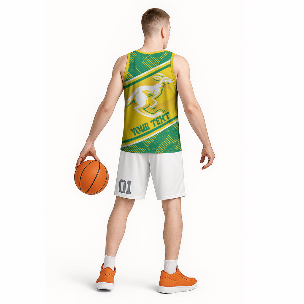 Personalised Jackaroos Bowls Australia Basketball Jersey National Color Sporty Style