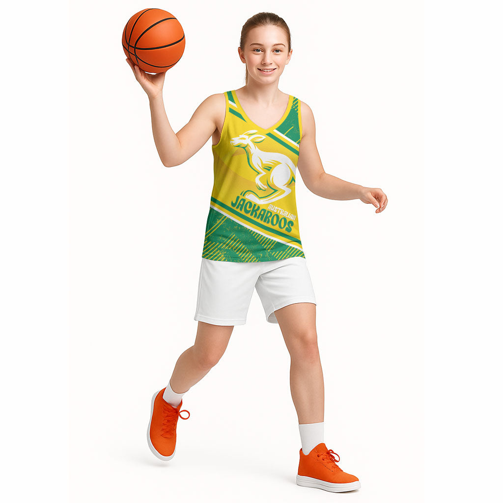 Personalised Jackaroos Bowls Australia Basketball Jersey National Color Sporty Style