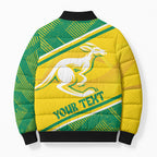 Personalised Jackaroos Bowls Australia Bomber Puffer Jacket National Color Sporty Style