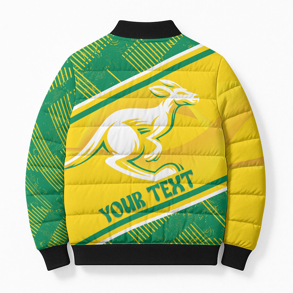 Personalised Jackaroos Bowls Australia Bomber Puffer Jacket National Color Sporty Style