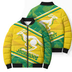 Personalised Jackaroos Bowls Australia Bomber Puffer Jacket National Color Sporty Style