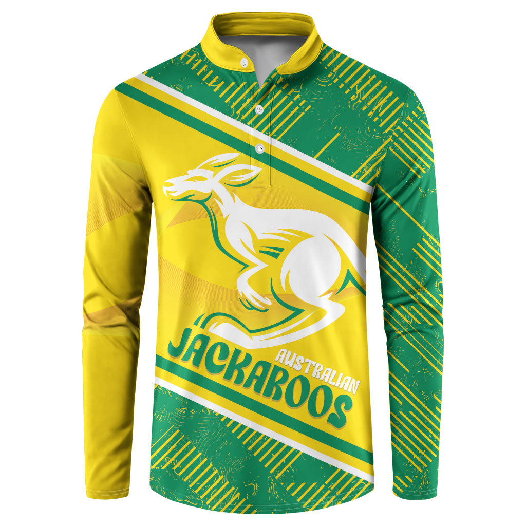 Personalised Jackaroos Bowls Australia Button Sweatshirt National Color Sporty Style