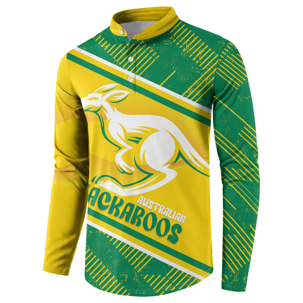 Personalised Jackaroos Bowls Australia Button Sweatshirt National Color Sporty Style